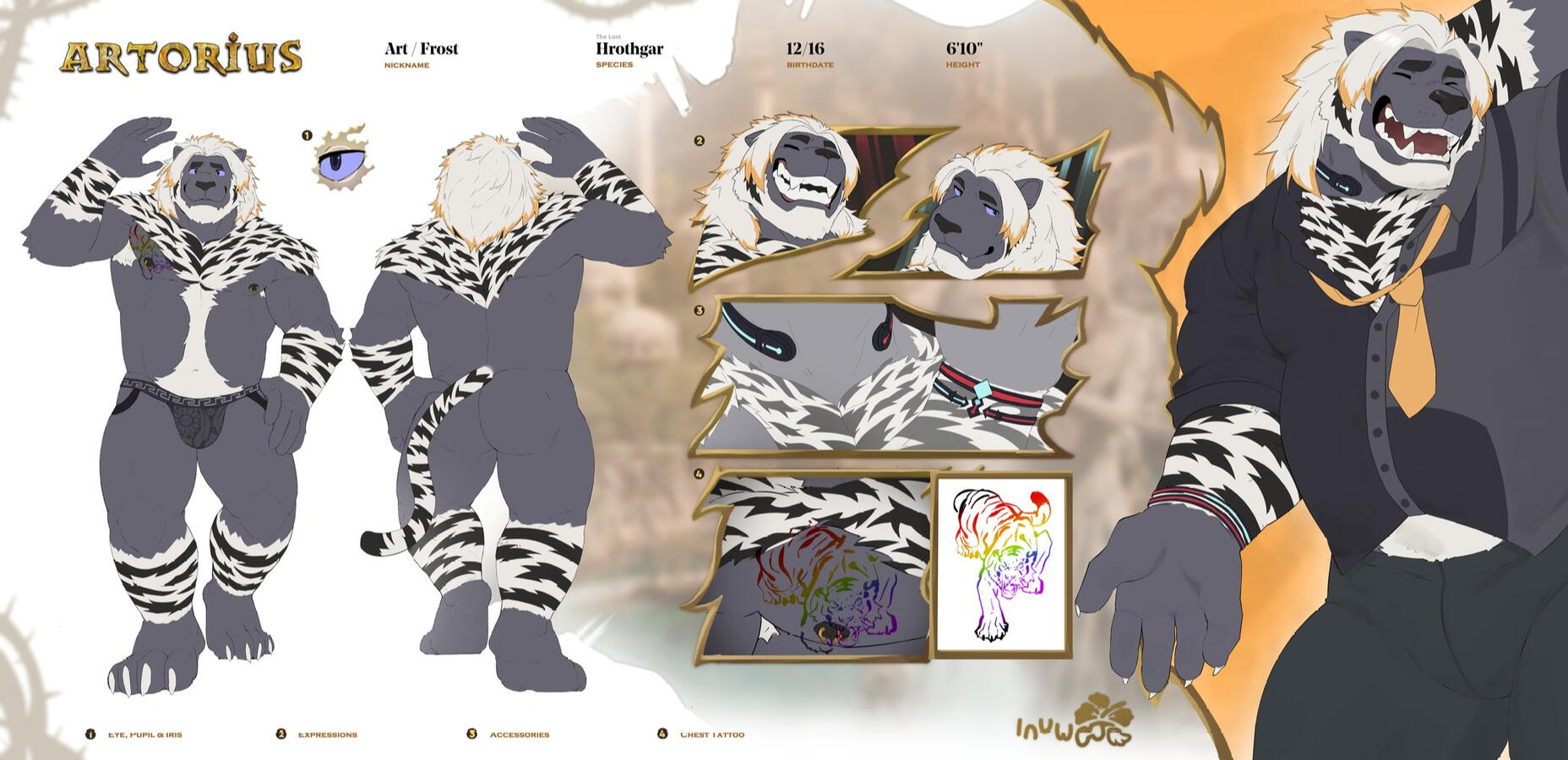 Front + Back + 3 Details + 2 Expressions w/ Splash Art $500